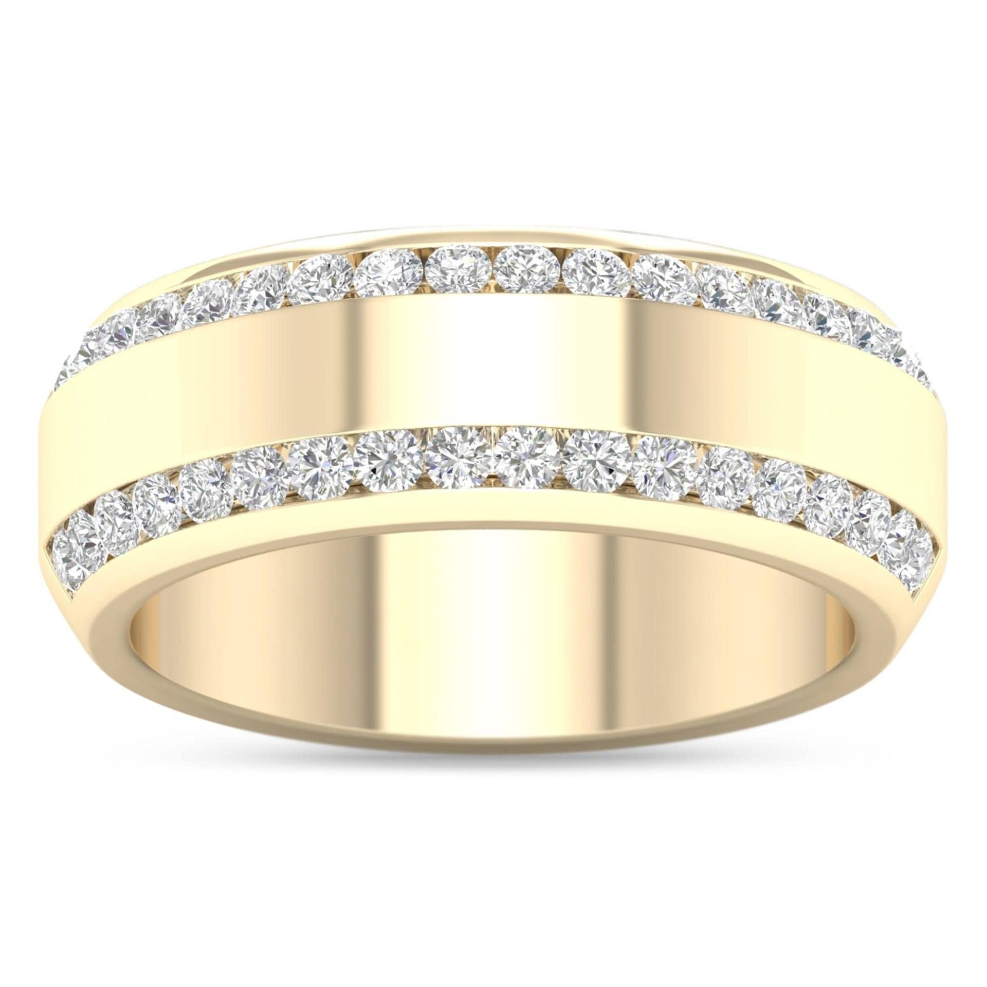 Herren Moissanit Ehering, 925 Silber & Solid Gold Männer Verlobungsring, Art Deco Versprechen Handgemachte Band, Double Raw Ring von WeddingJewellry