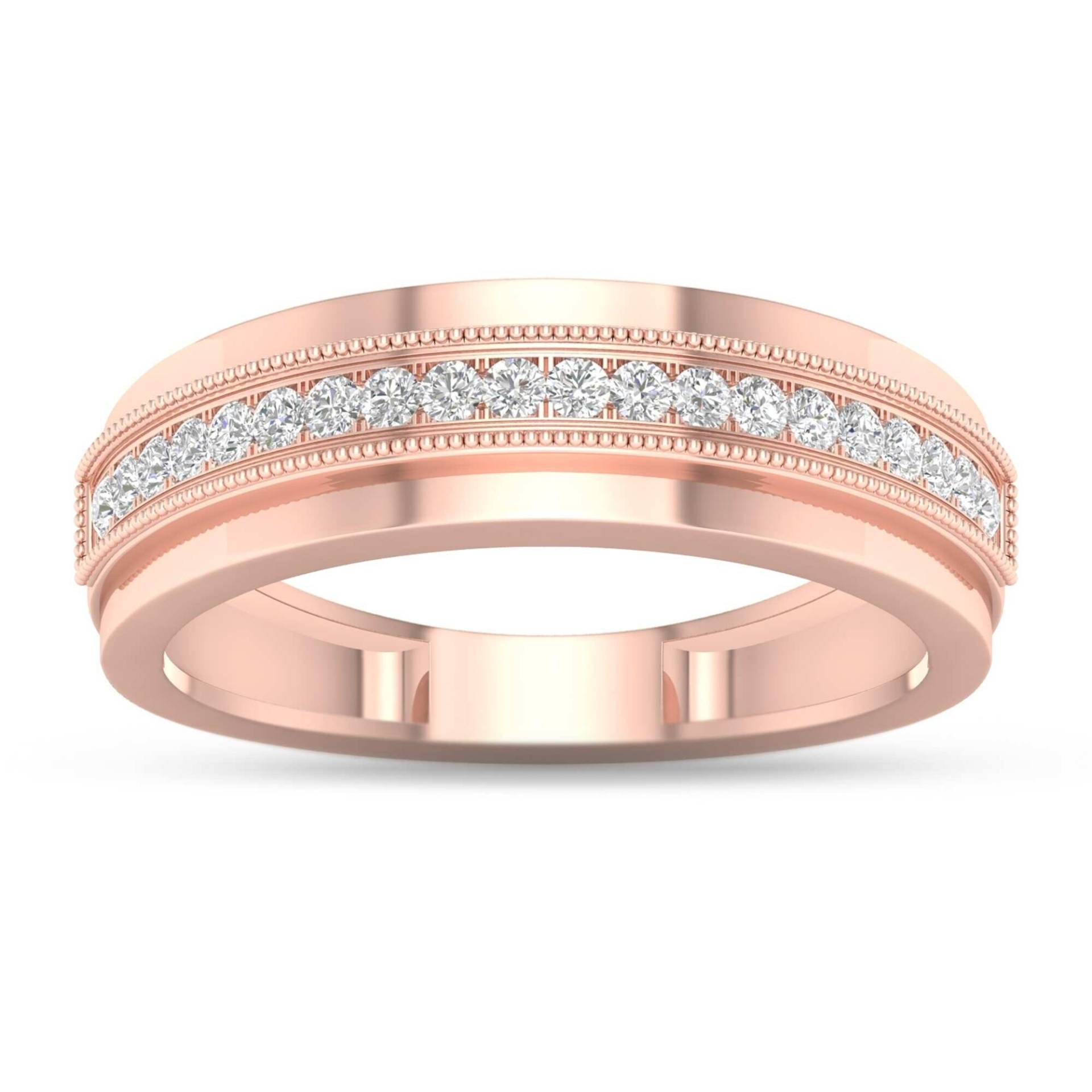 Herren Moissanit Handgemachte Band, Halb Ewigkeit Ehering, Silber & Gold Art Deco Männer Verlobungsring, Versprechen Band von WeddingJewellry