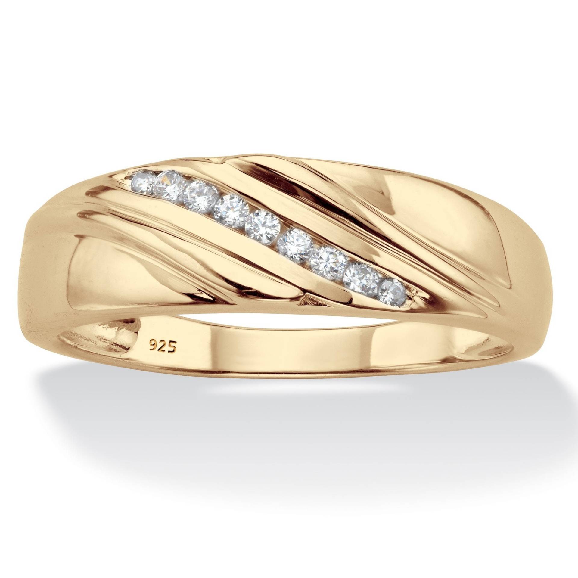 Herren Moissanit Ring, Ehering, Männer 925 Silber & Gold Art Deco Jubiläumsring, Unikat Versprechen Verlobungsring von WeddingJewellry