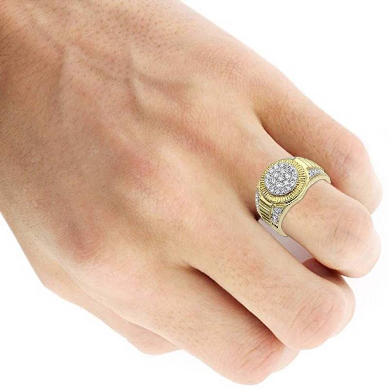 Herren Moissanit Ring, Multi Stein Unikat Uhren Mehrfarbiger Männlicher Handgemachter 925 Silber & Gold Versprechen Ehering von WeddingJewellry
