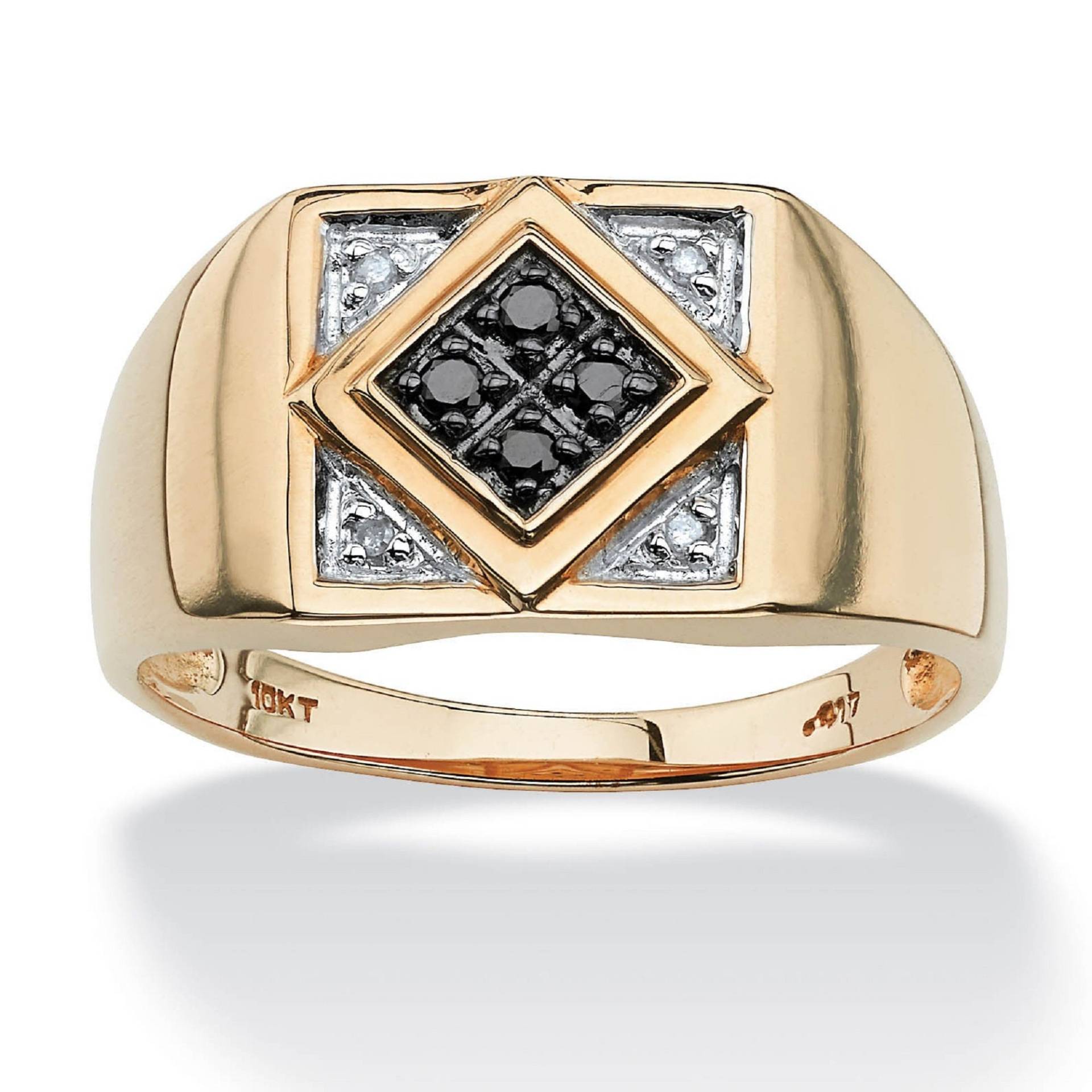 Herren Schwarzer Onyx Ring, Akzent Moissanit Unikat Ehering, Art Deco Männlicher Handgemachter 925 Silber & Massive Gold Verlobungsring von WeddingJewellry