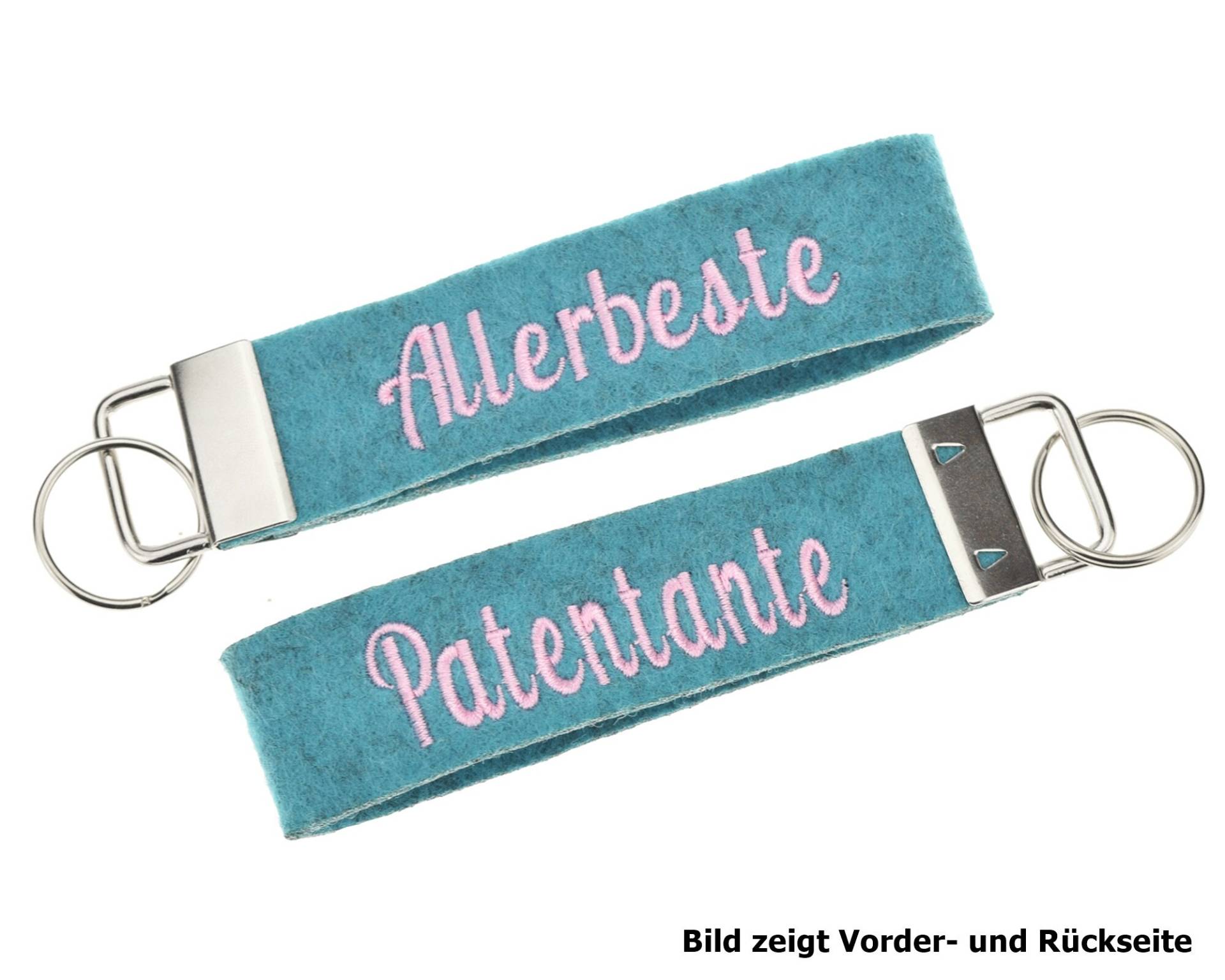 Schlüsselanhänger Beidseitig Bestickt Mit Wunschtext in 34 Filz-Farben - Text, Personalisiert, Bestickung Name Schlüsselband Schlüsselanhänger Beidseitig Bestickt Mit Wunschtext in 34 Filz-Farben - Text, Personalisiert, Bestickung Name Schlüsselband von WeddingManiaShop