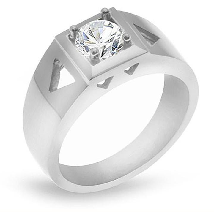 Brillanter Rundschliff Naturdiamant Solitär Herrenring 1, 00 Ct./Ehering von WeddingPlaceBoutique