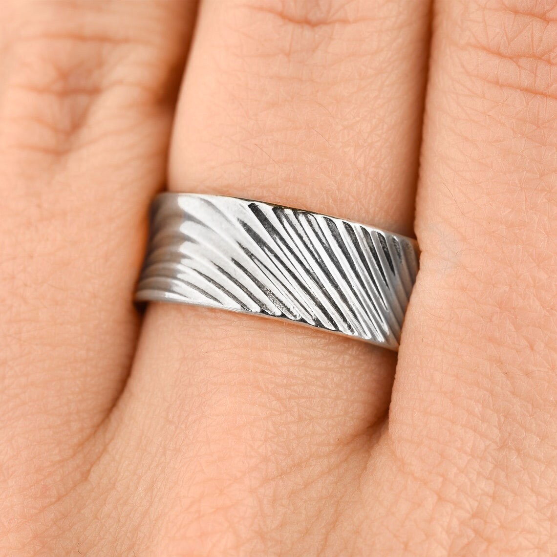 Breiter Bandring Für Frauen, Silber Schlauchring, Chunky Boho Ring von WeddingRingSet