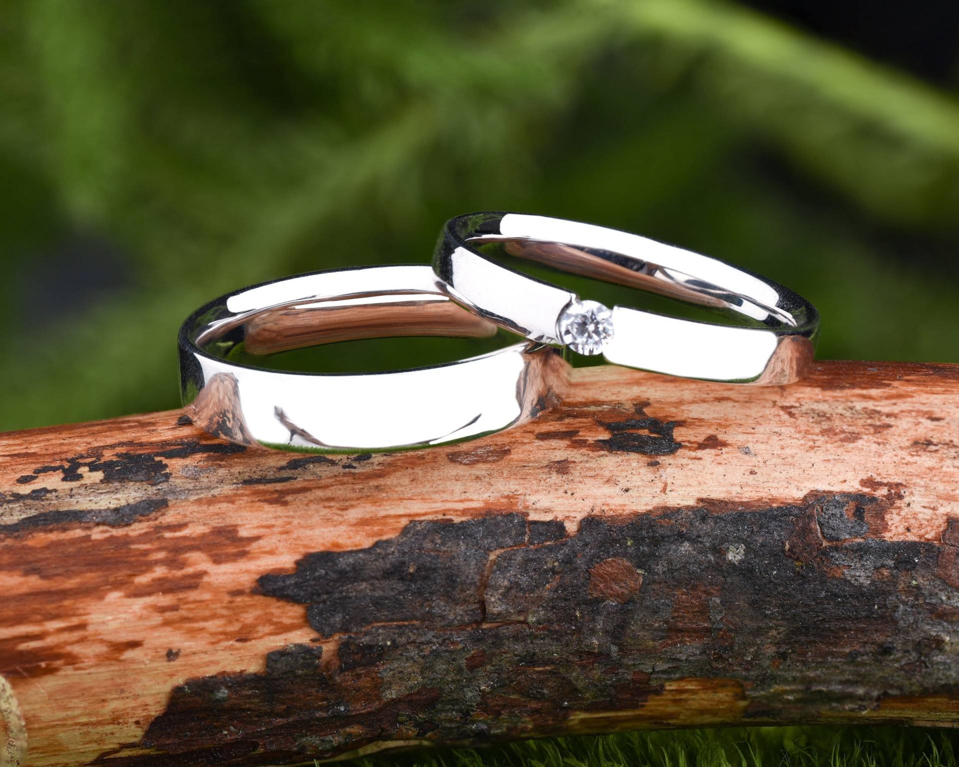 Partnerringe Sterling Silber, Verlobungsring Für Paare, Ehering Set Mit Cz von WeddingRingSet