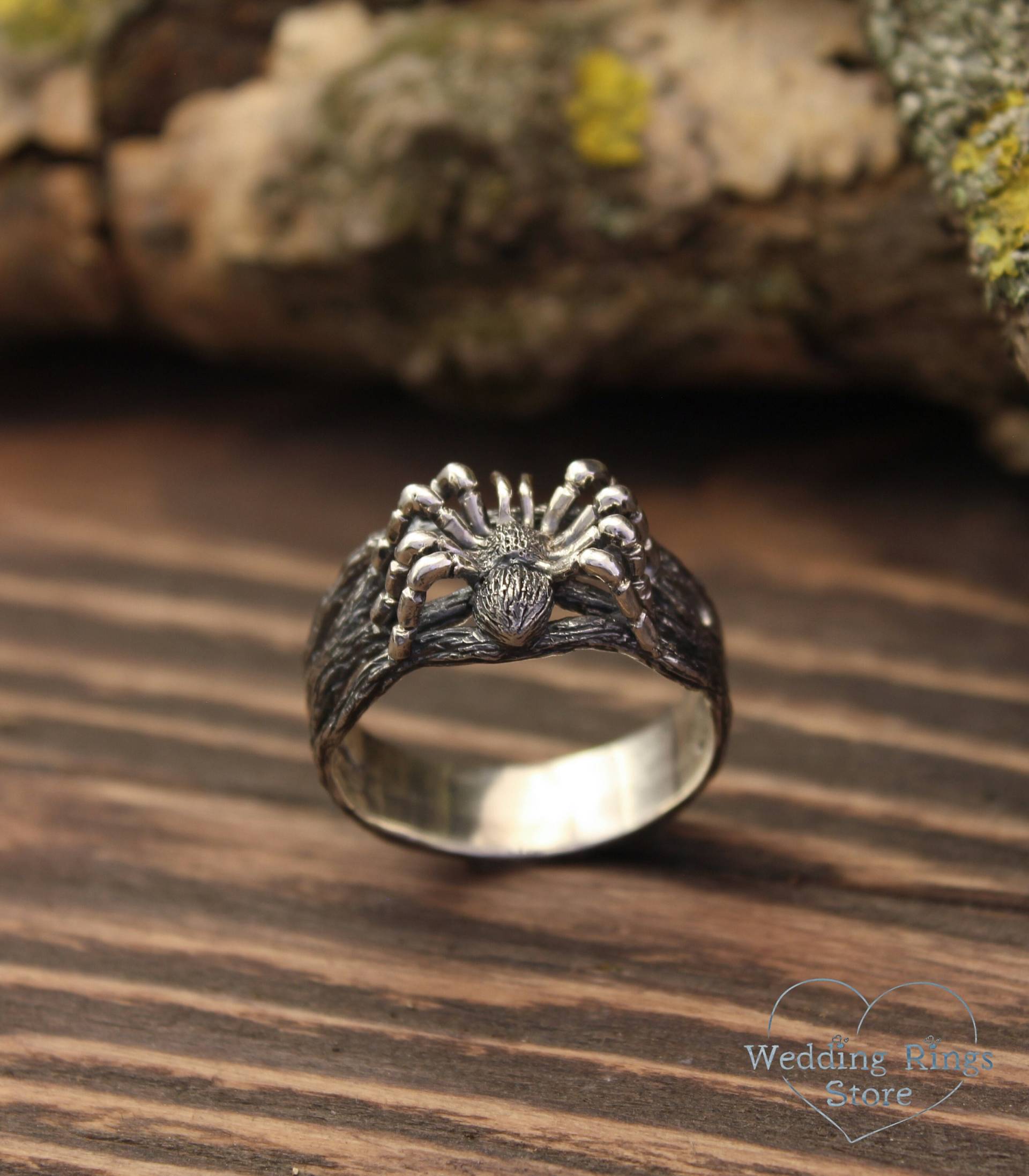 Auffälliger Spinnen Ring Im Gothic Stil Tier Damen & Herren Fidget in Sterling Silber Goth Versprechen Für Sie Und Ihn von WeddingRingsStore