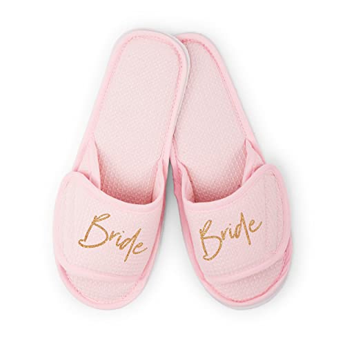 WEDDINGSTAR Personalisierbare Damen-Hausschuhe aus Baumwolle, Waffelmuster, Rosa, Blush Pink, Medium WEDDINGSTAR Personalisierbare Damen-Hausschuhe aus Baumwolle, Waffelmuster, Rosa, Blush Pink, Medium von Weddingstar
