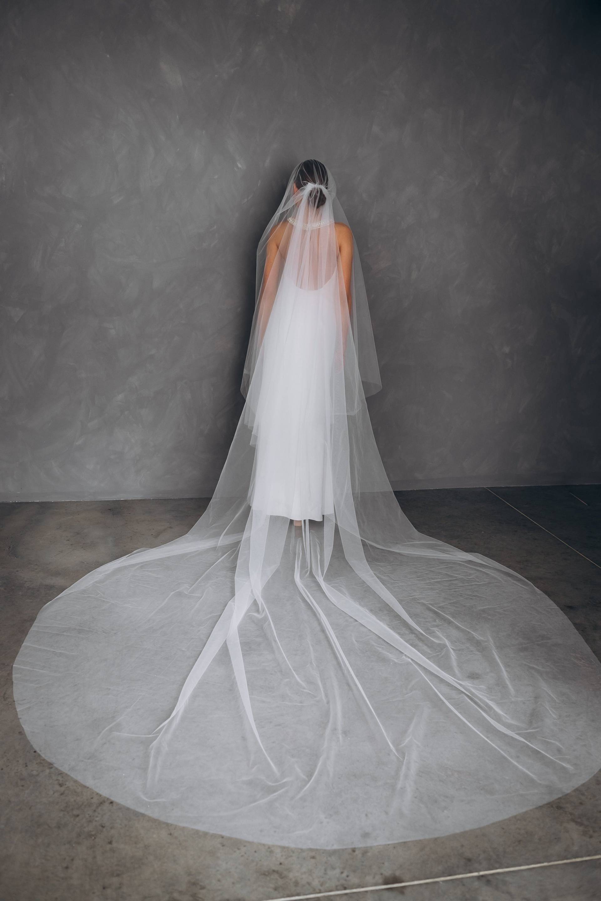 Blusher Transparent Schleier Auf Dem Kamm. Brautschleier von WeddingveilByGalinka