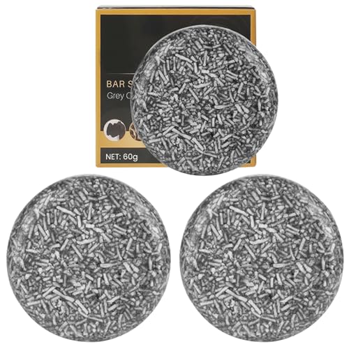 Schwarze Seife für graues Haar grau reduzierende Shampoo Männer Shampoo Bar 3pcs Frauen Männer Haare verdunkeln Shampoo Bar natürliche Haarseife für graue Haare Reparatur und Haardunklernetz: 60g von Wedhapy