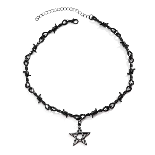 Wedity Schwarze Kreuz Halskette Gothic Layered Sterne Mond Halsketten Halloween Schmuck für Frauen und Mädchen (Schwarz A) von Wedity