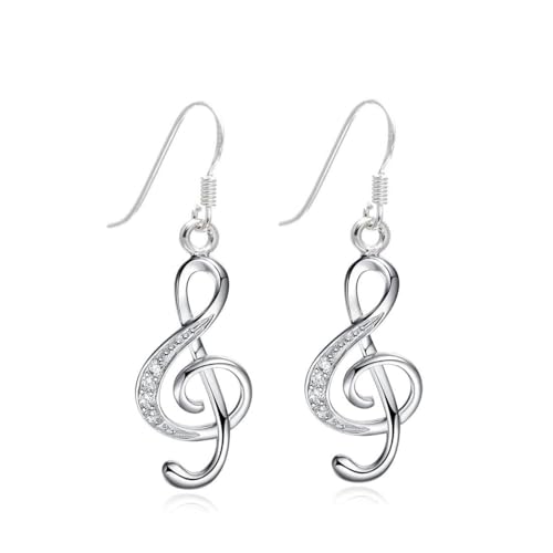 Wedity Zarte Musik Note Dangle Ohrringe Silber für Frauen Mädchen von Wedity