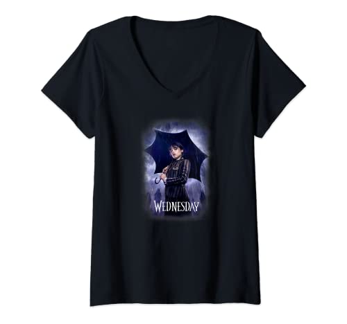 Damen Mittwochsserie Mittwochsplakatkunst T-Shirt mit V-Ausschnitt Damen Mittwochsserie Mittwochsplakatkunst T-Shirt mit V-Ausschnitt von Wednesday Series