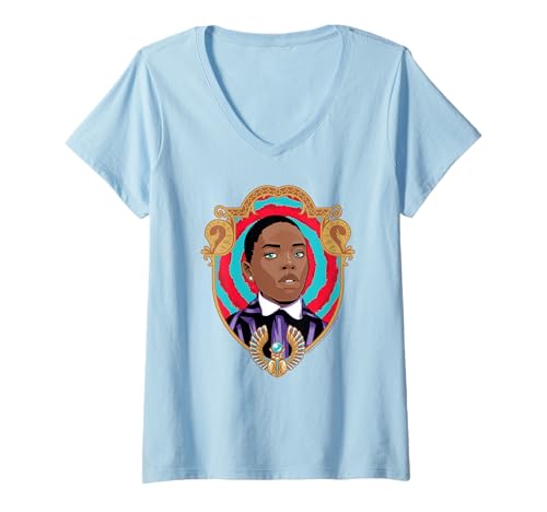 Damen Wednesday Season 2 Bianca Barclay Sirens Portrait T-Shirt mit V-Ausschnitt Damen Wednesday Season 2 Bianca Barclay Sirens Portrait T-Shirt mit V-Ausschnitt von Wednesday