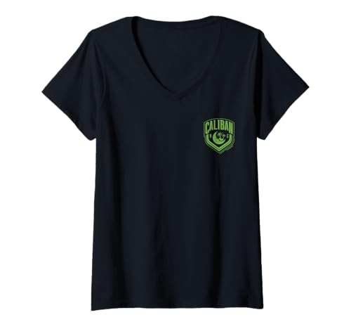 Damen Wednesday Season 2 Caliban Left Pocket Retro Green Logo T-Shirt mit V-Ausschnitt Damen Wednesday Season 2 Caliban Left Pocket Retro Green Logo T-Shirt mit V-Ausschnitt von Wednesday