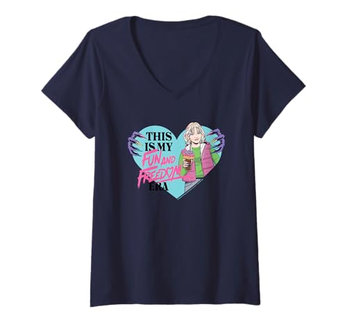 Damen Wednesday Season 2 This Is My Fun And Freedom Era Enid Heart T-Shirt mit V-Ausschnitt von Wednesday