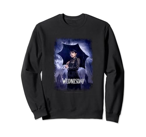 Wednesday Black Umbrella Under The Rain Real Photo Portrait Sweatshirt von Wednesday