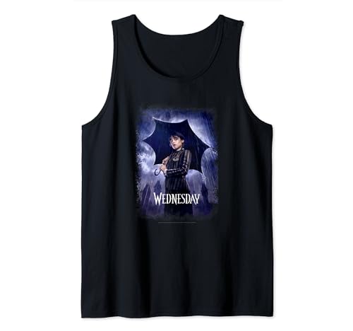 Wednesday Black Umbrella Under The Rain Real Photo Portrait Tank Top von Wednesday