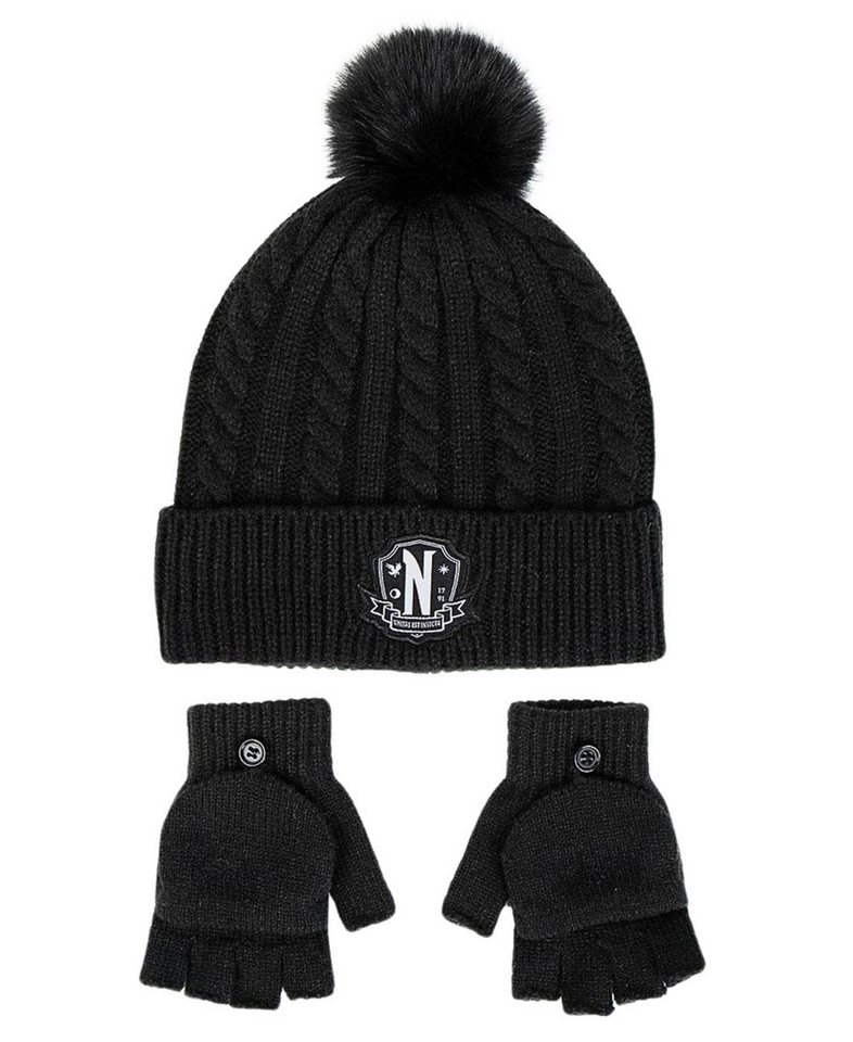Wednesday Bommelmütze (2-St) Mädchen Winter-Set Mütze & Handschuhe Einheitsgröße von Wednesday