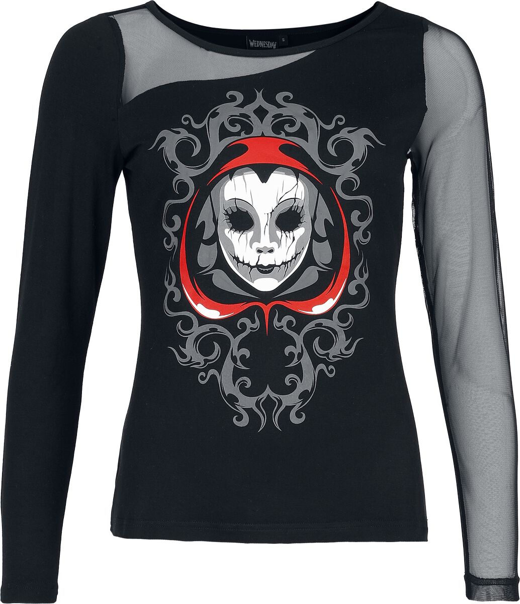 Wednesday - Gothic Langarmshirt - Wednesday - Silence - S bis XXL - für Damen - Größe M - schwarz  - EMP exklusives Merchandise! von Wednesday
