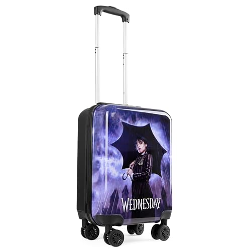 Wednesday Handgepäck Koffer Kinder Mädchen, Addams Family Trolley Reisekoffer Mit Rollen 49 x 33 x 22 - Wednesday Fanartikel von Wednesday