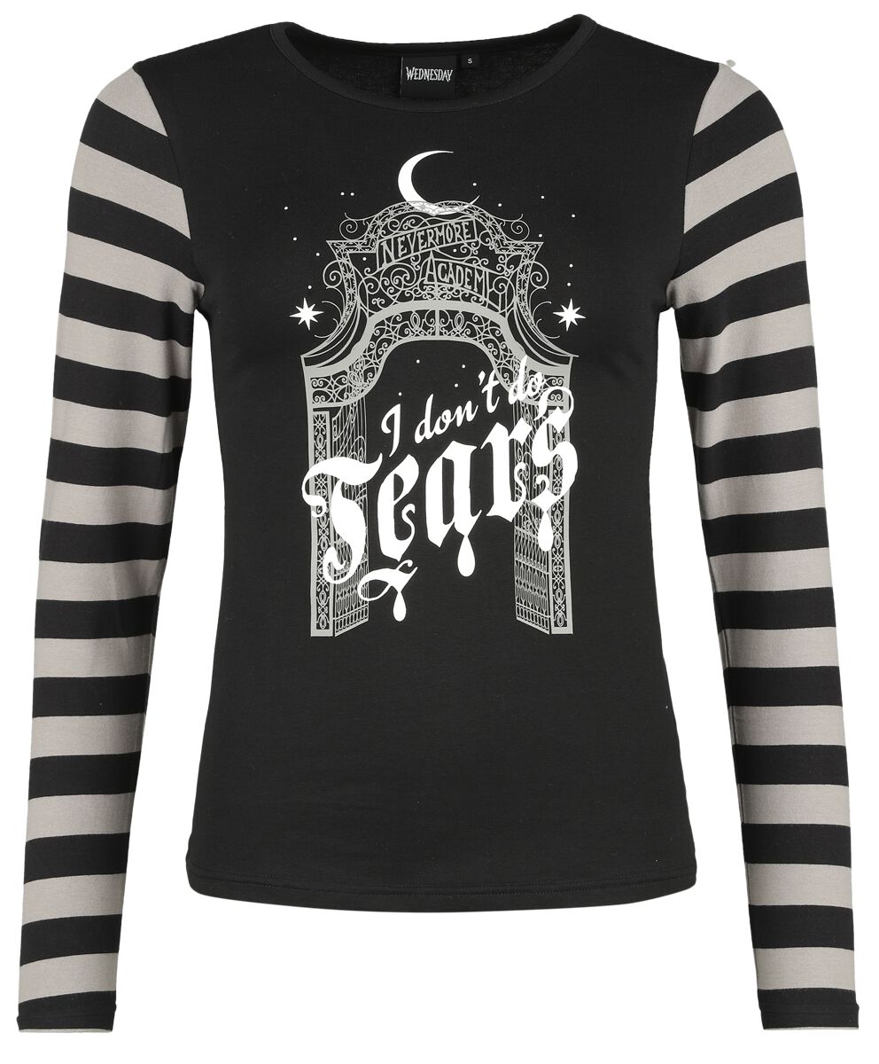 Wednesday I Don't Do Tears Langarmshirt grau schwarz in L von Wednesday