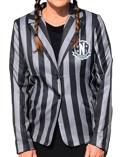 Wednesday Nevermore Mädchen Cosplay Blazer, Schwarz, Mittel von Wednesday