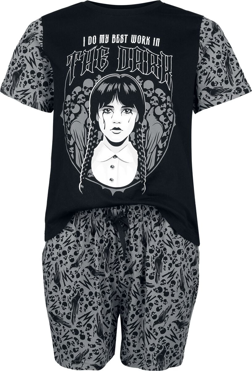 Wednesday Schlafanzug - Wednesday - Best Work - S bis 3XL - für Damen - Größe XL - schwarz  - Lizenzierter Fanartikel von Wednesday
