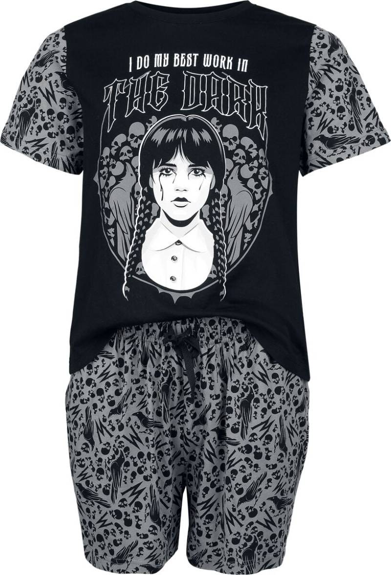 Wednesday Schlafanzug - Wednesday - Best Work - S bis 3XL - für Damen - Größe XL - schwarz  - Lizenzierter Fanartikel von Wednesday