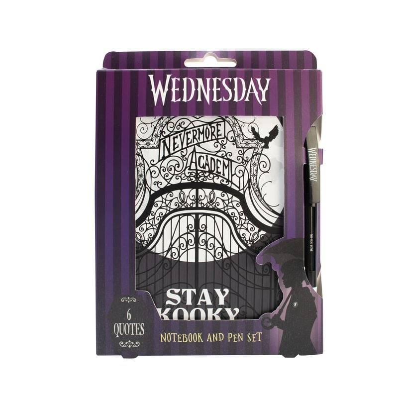 Wednesday Stay Kooky Schreib-Set schwarz weiß von Wednesday
