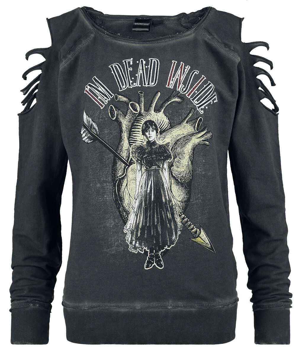 Wednesday - Gothic Sweatshirt - I'm dead inside - S bis XXL - für Damen - Größe L - dunkelgrau  - EMP exklusives Merchandise! von Wednesday