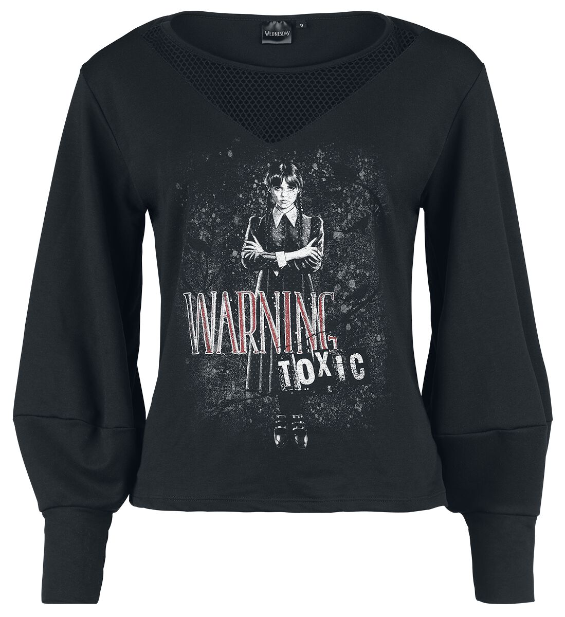 Wednesday - Gothic Sweatshirt - Warning - Toxic - S bis XXL - für Damen - Größe L - schwarz  - EMP exklusives Merchandise! von Wednesday