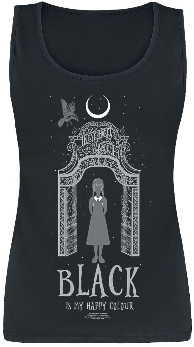 Wednesday - Gothic Top - Black Is My Happy Colour - L bis XXL - für Damen - Größe XXL - schwarz  - Lizenzierter Fanartikel von Wednesday