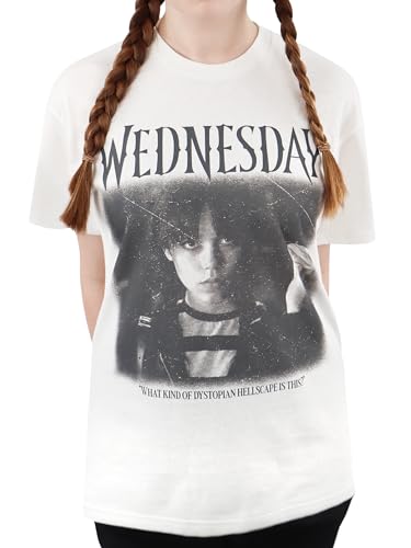 Wednesday Tshirt | Addams Family T Shirt Damen Kurzarm | Gothic Kleidung Damen | Tops Teenager Mädchen | Weiß M von Wednesday
