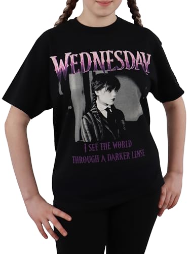 Wednesday Tshirt | Kurzarm Addams Family Tshirt | Gothic Kleidung Damen | Tops Teenager Mädchen | Schwarz M von Wednesday
