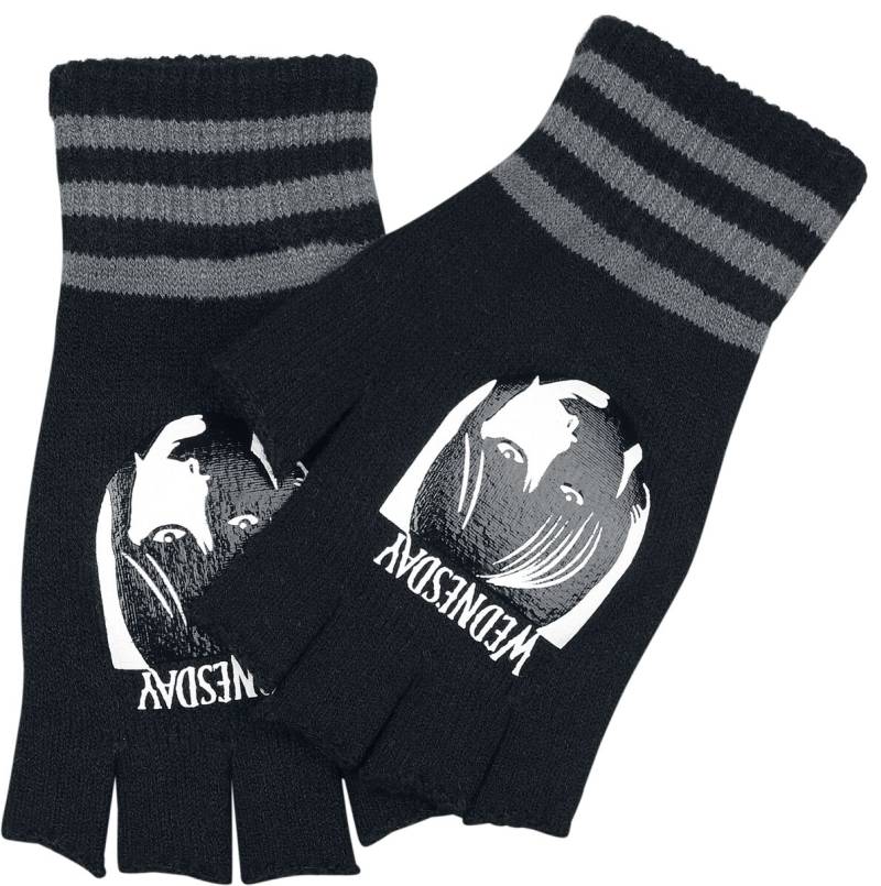 Wednesday Wednesday - Logo Kurzfingerhandschuhe schwarz grau von Wednesday