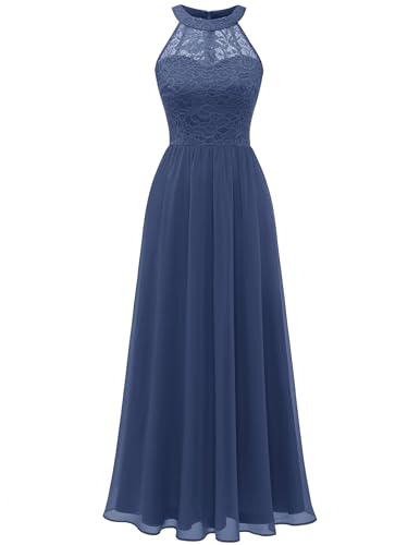 Wedtrend Abendkleid Damen Elegant Kleid Festlich Damen Hochzeitsgast Sommer Kleider Luftig Lang WT0201 GrayishPurple 2XL von Wedtrend