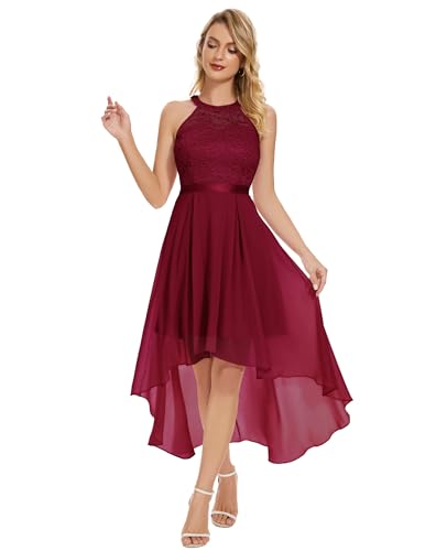 Wedtrend Abendkleid Kleider Damen Hochzeit Gast Abendkleid Mädchen Cocktailkleid Damen Elegant WT0204 DarkRed XL von Wedtrend