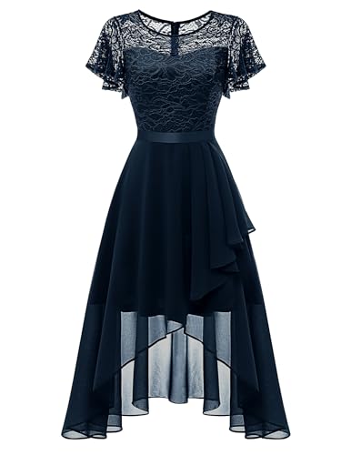 Wedtrend Ballkleider Abendkleider für Hochzeit Gast Abschlusskleid Cocktailkleid Sommerkleid Spitze Festliche Kleider Für Damen WT0303NavyXL von Wedtrend