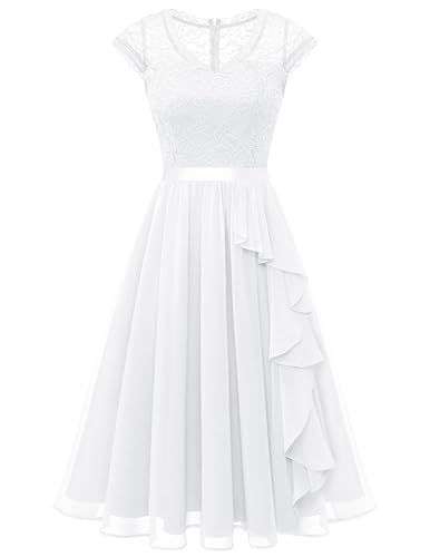 Wedtrend Brautjungfernkleid Kurz Cocktailkleid Damen Elegant für Hochzeit Damen Kleid Elegant WT0212 White S von Wedtrend