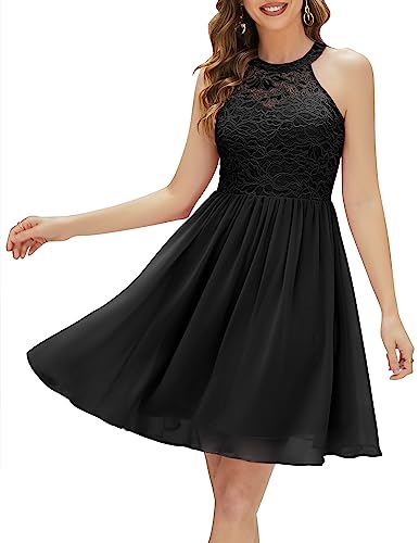 Wedtrend Cocktailkleid Damen Abendkleid Kurz Schwarzes Kleid Damen Kleid Damen Festlich WT0203 Black 2XL von Wedtrend