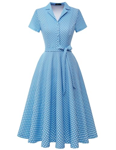 Wedtrend Cocktailkleid Damen Elegant 50er Jahre Kleid Damen 50er Vintage Retro Rockabilly Swing Kleid Freizeitkleid Sommer WTP30001 SkyBlueSmallWhiteDot M Wedtrend Cocktailkleid Damen Elegant 50er Jahre Kleid Damen 50er Vintage Retro Rockabilly Swing Kleid Freizeitkleid Sommer WTP30001 SkyBlueSmallWhiteDot M von Wedtrend