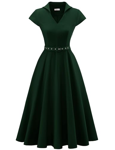 Wedtrend Cocktailkleid Damen Elegant Swing Rockabilly Kleider Damen WTP30024DarkGreenM von Wedtrend
