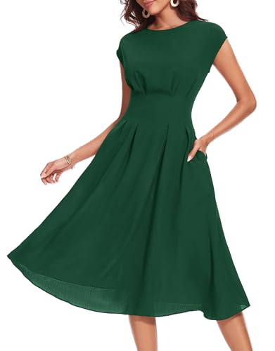 Wedtrend Damen Cocktailkleid A-Linie Cocktailkleid Midi Kleid Hochzeitsgast Damen Sommerkleid RWTP30012DarkGreenXL von Wedtrend