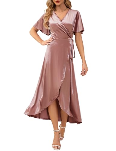 Wedtrend Cocktailkleid Damen Lang Hochzeistgast Kleid für Damen Kleider Damen Festlich Abendkleider Elegant für Hochzeit WTSR002 Blush M von Wedtrend