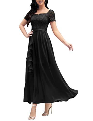 Wedtrend Cocktailkleid Jugendweihe Kleider Kleider Damen Festlich Elegant Kleid Schwarz Damen WT0301 Black XL von Wedtrend