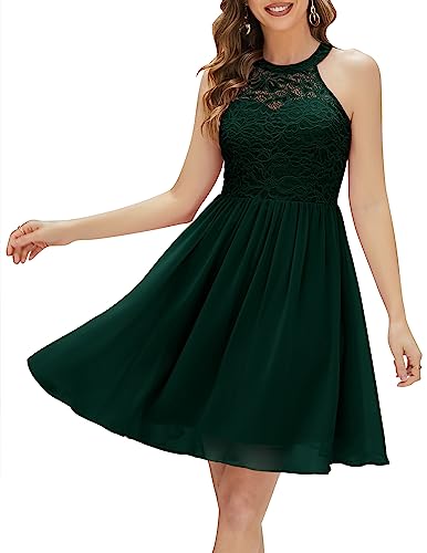 Wedtrend Cocktailkleider Elegant für Hochzeit Kleid Festlich Damen Kleid Sommer Kleid Kurz WT0203 DarkGreen 2XL von Wedtrend