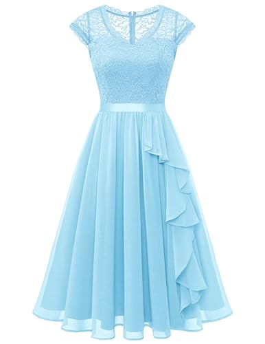 Wedtrend Cocktailkleider Elegant für Hochzeit Kleider Damen Sommer Elegant Abendkleider Elegant für Hochzeit WT0212 LightBlue 3XL von Wedtrend