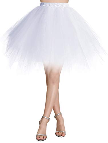 Wedtrend Damen Petticoat Tutu Tüllrock 50er Kurz Ballet Tanzkleid Unterrock Cosplay Crinoline Rockabilly für Karneval Partykleid WTC10036IvoryL von Wedtrend