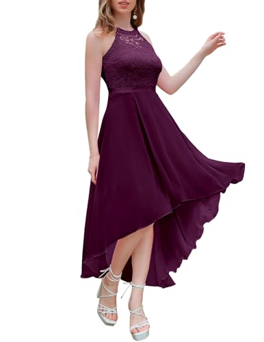 Wedtrend Elegant Abendkleid Traube Kleider Festlich Kurz Abendkleider Neckholder Elegant Hochzeitskleid Cocktailkleid Damen WT0204 Grape M von Wedtrend