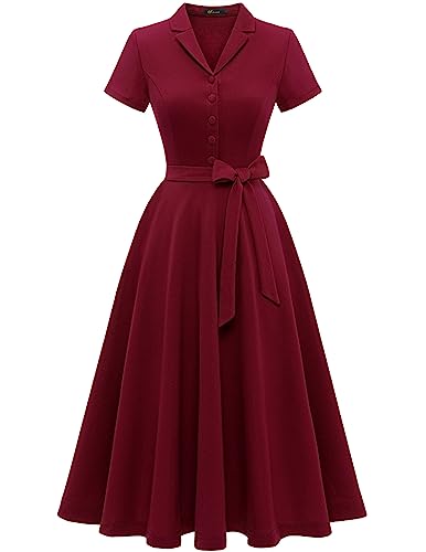 Wedtrend Festliches Abendkleid Petticoat Kleid Rockabilly 50er Jahre Rockabilly Kleider Mittelalter Kleid Damen WTP30001 Burgundy XS von Wedtrend